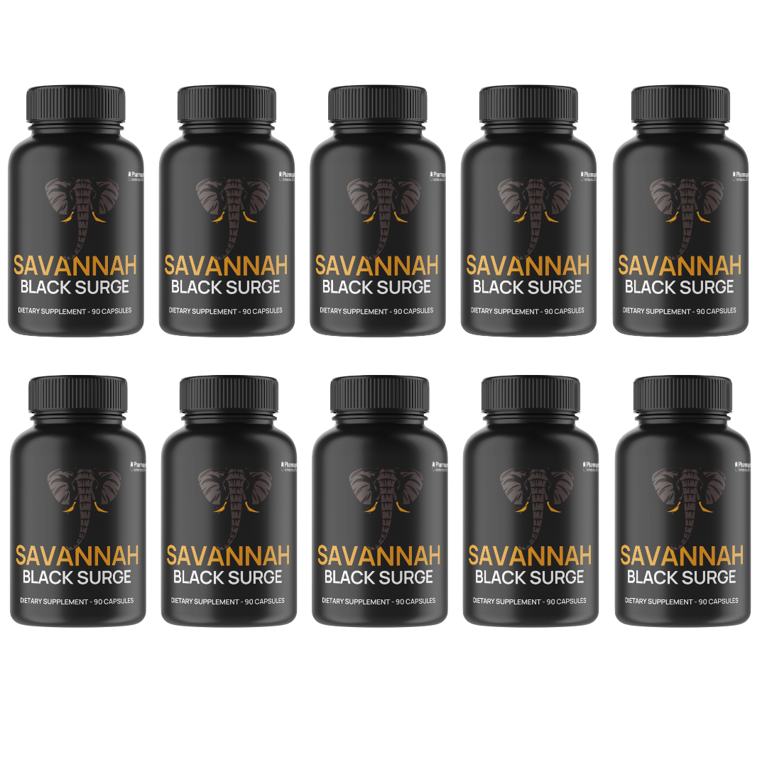 Savannah Black Surge Mens Health Supplement - 10 Bottles 600 Capsules