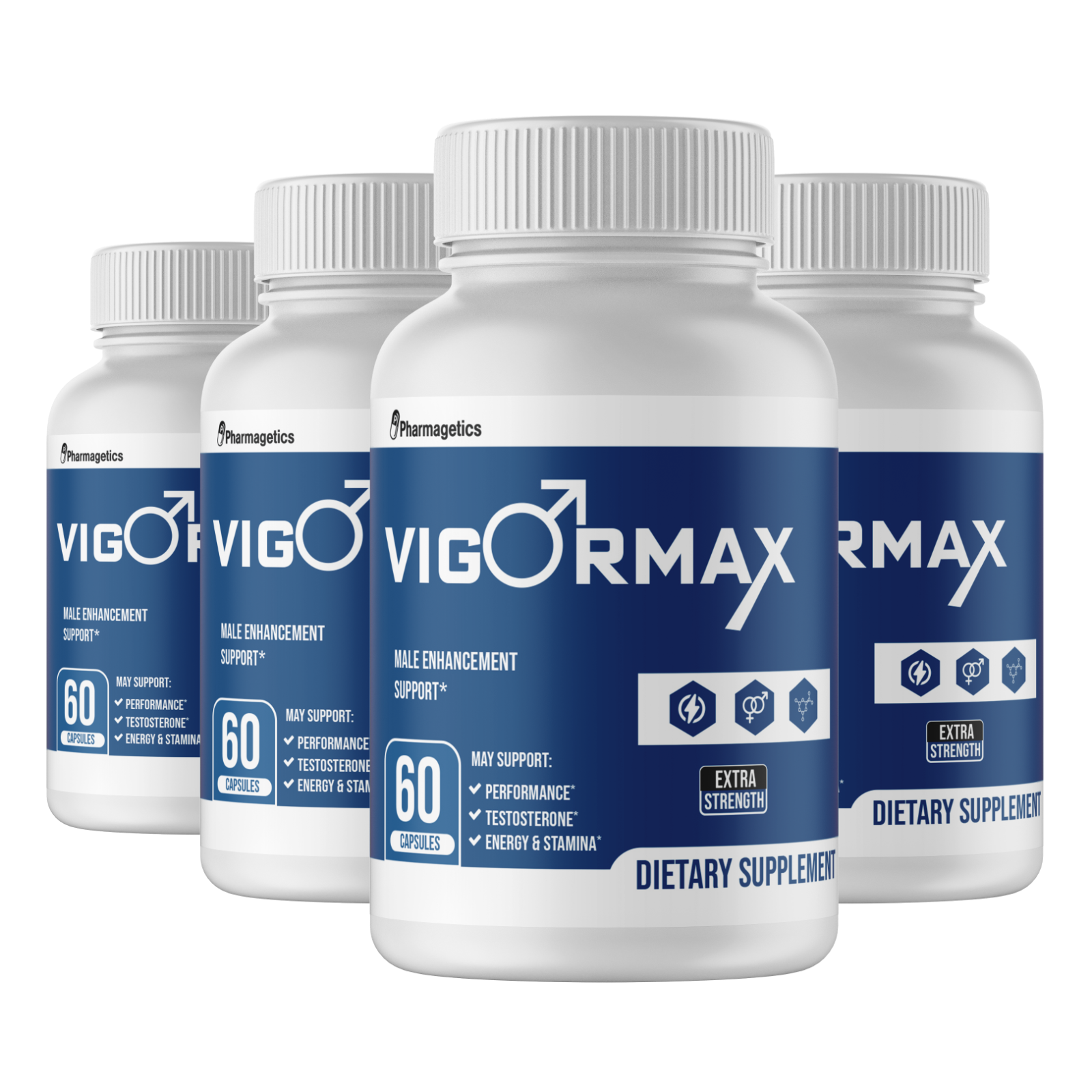 VigorMax Male Strength Support Virility 4 Bottles 240 Capsules