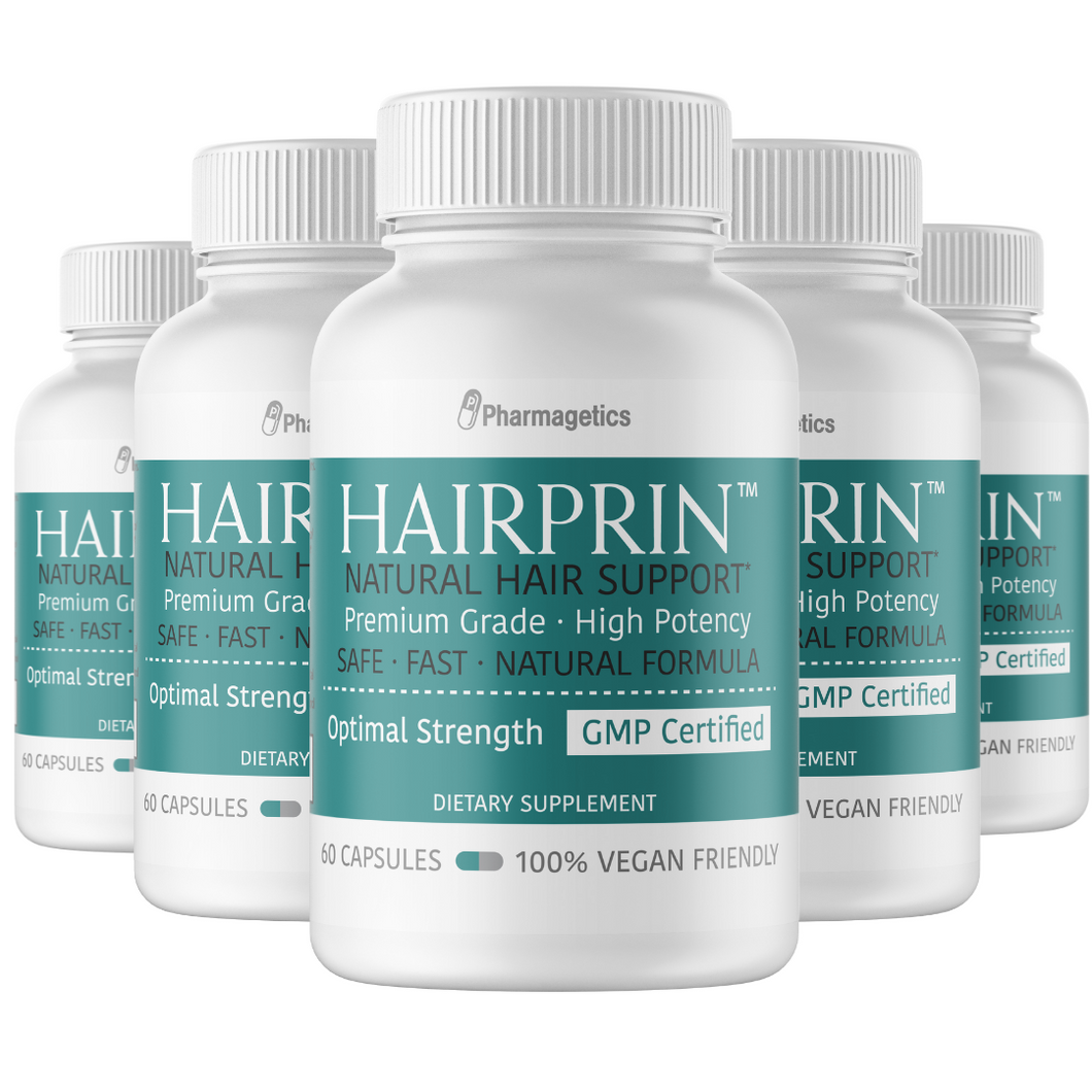 Hairprin Natural Hair Support Supplement 5 Bottles 300 Capsules