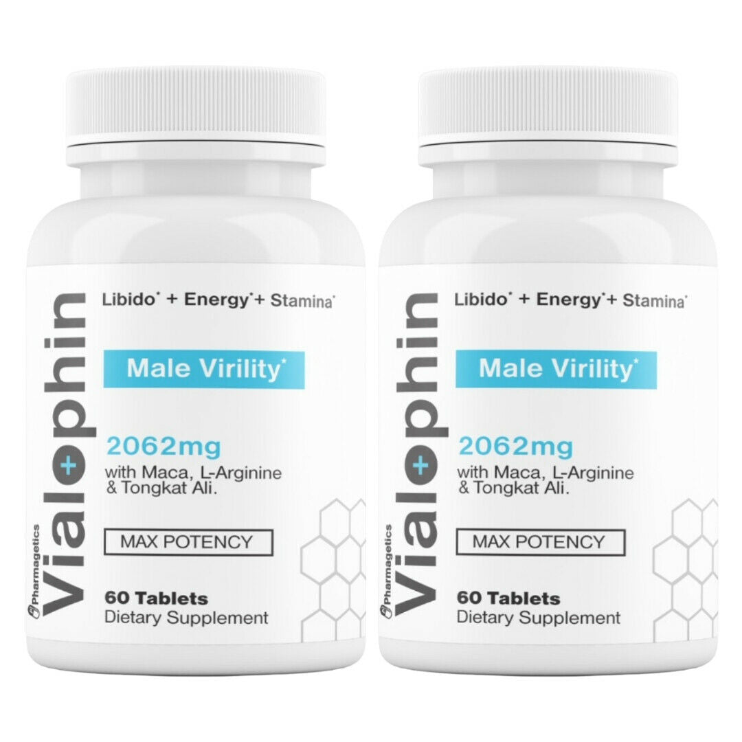 2 Vialophin Male Virility - 2 Bottles 120 Capsules