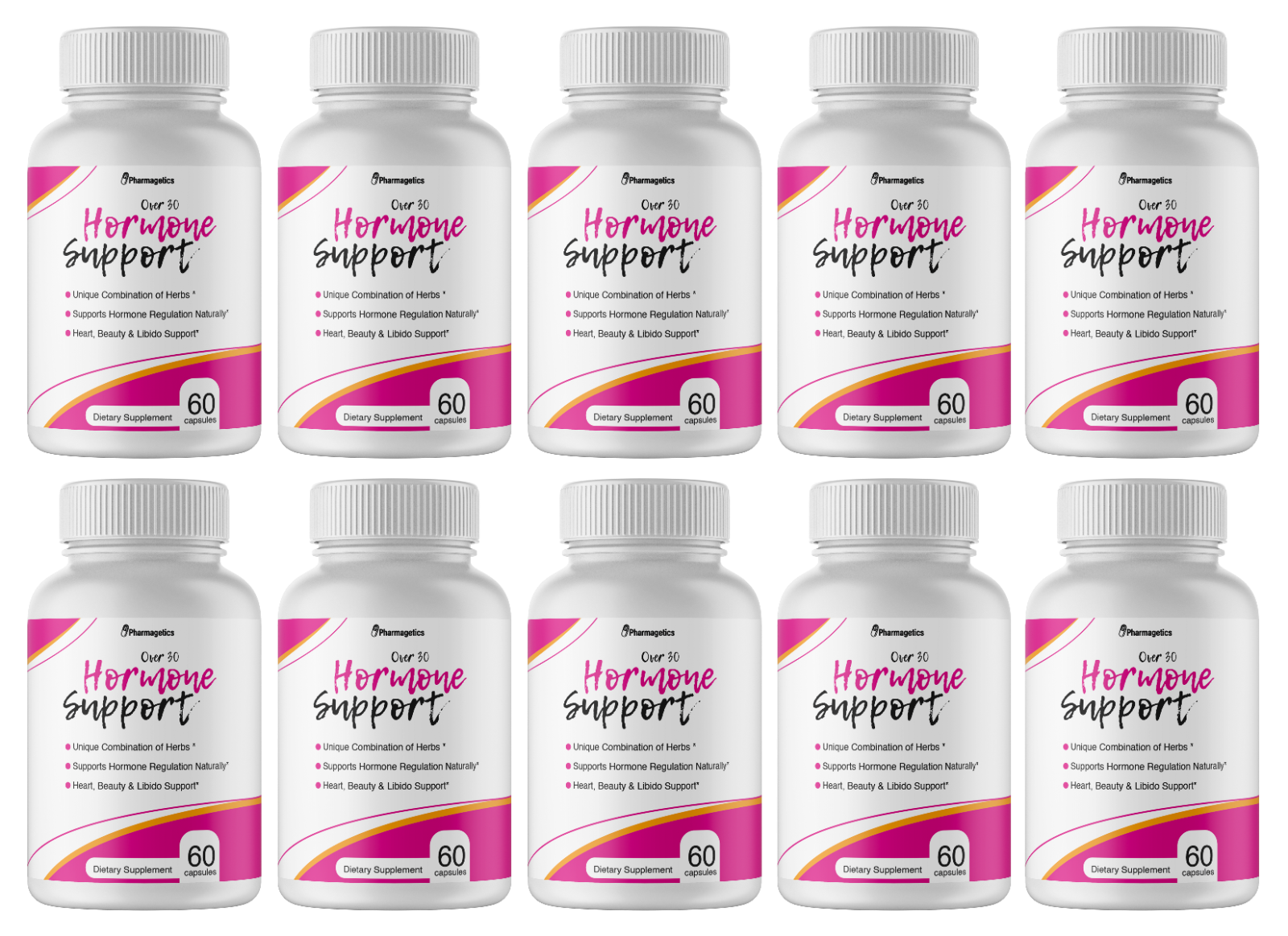 Over 30 Hormone Support Dietary Supplement -10 Bottles 600 Capsules