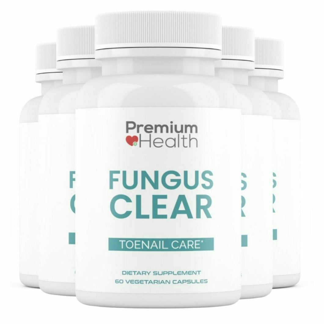 5 Bottles FUNGUS CLEAR  Premium Health Toenail Treatment Eliminator 60 Capsules