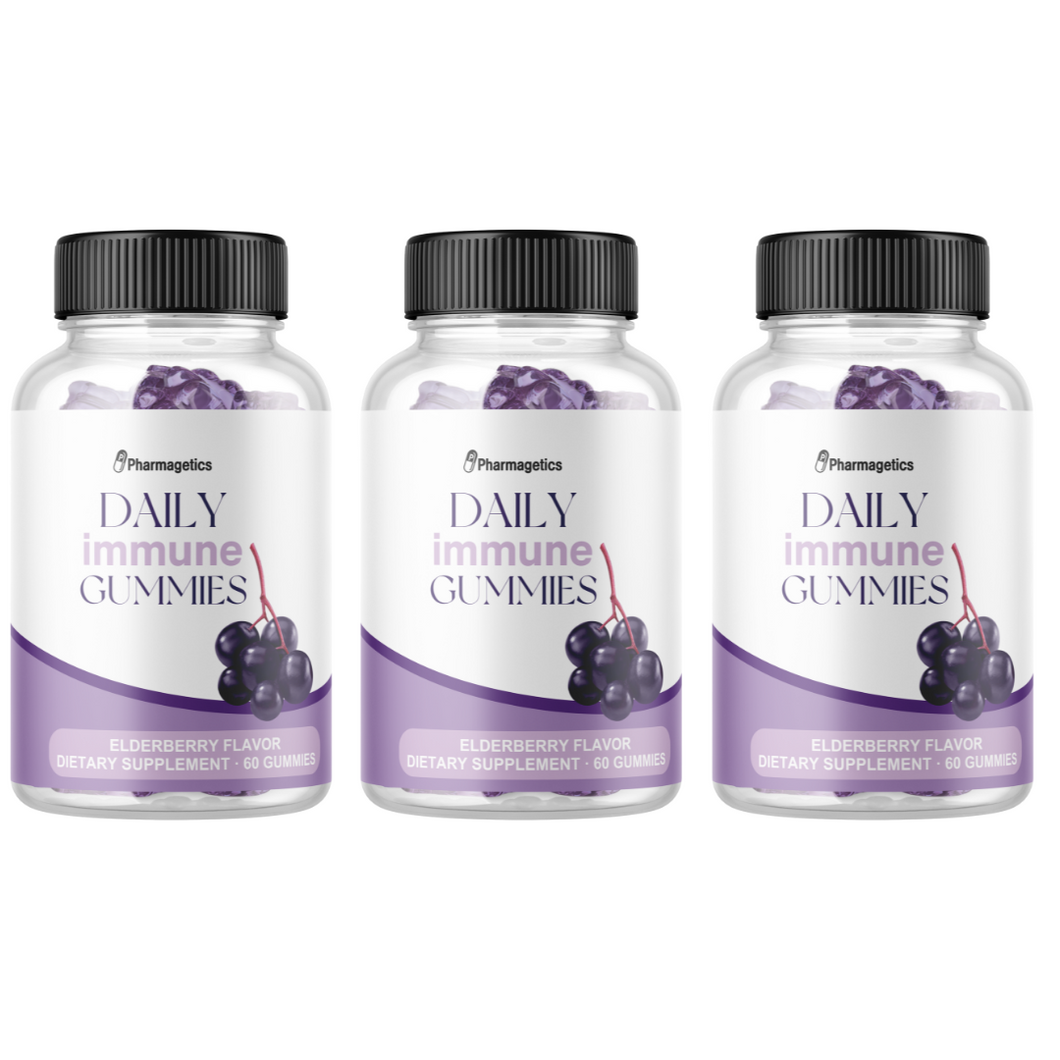Daily Immune Gummies  Elderberry Flavor - 3 Bottles 180 Gummies