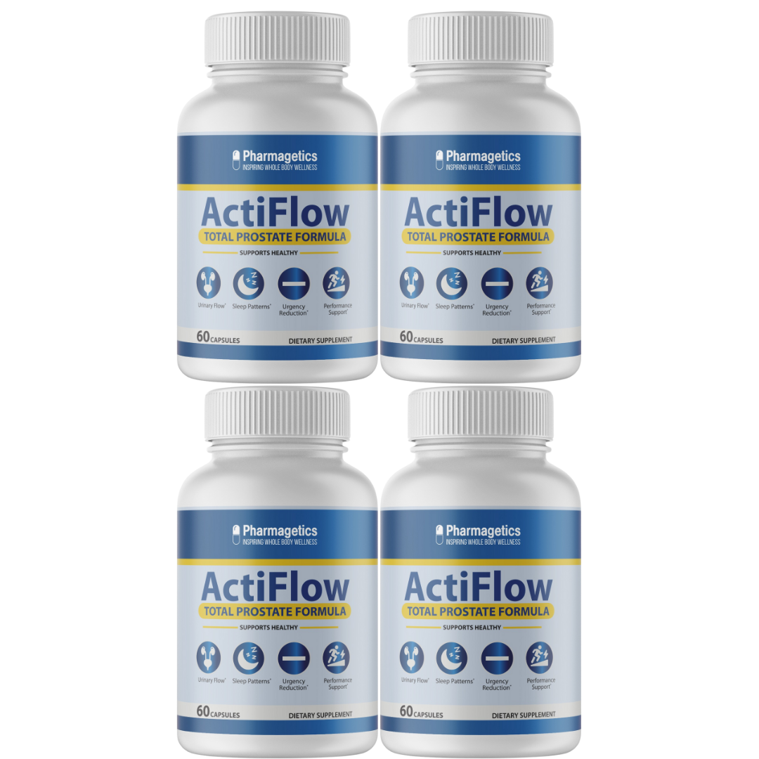 Actiflow - Total Prostate Formula, Prostate Supplement - 4 Bottles