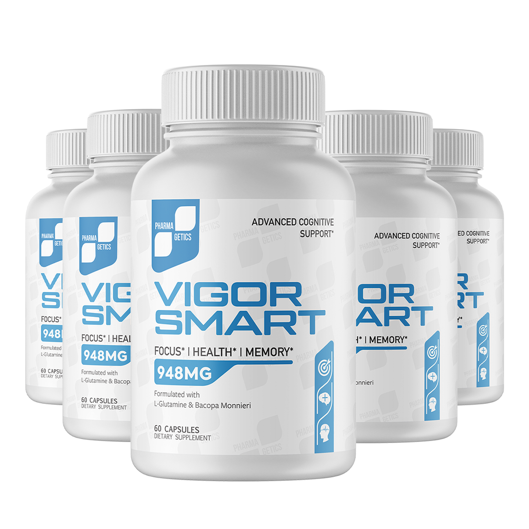 5 Bottles VIGOR SMART Mind Cognitive Brain Booster Enhance Mood & Focus 60ct x5