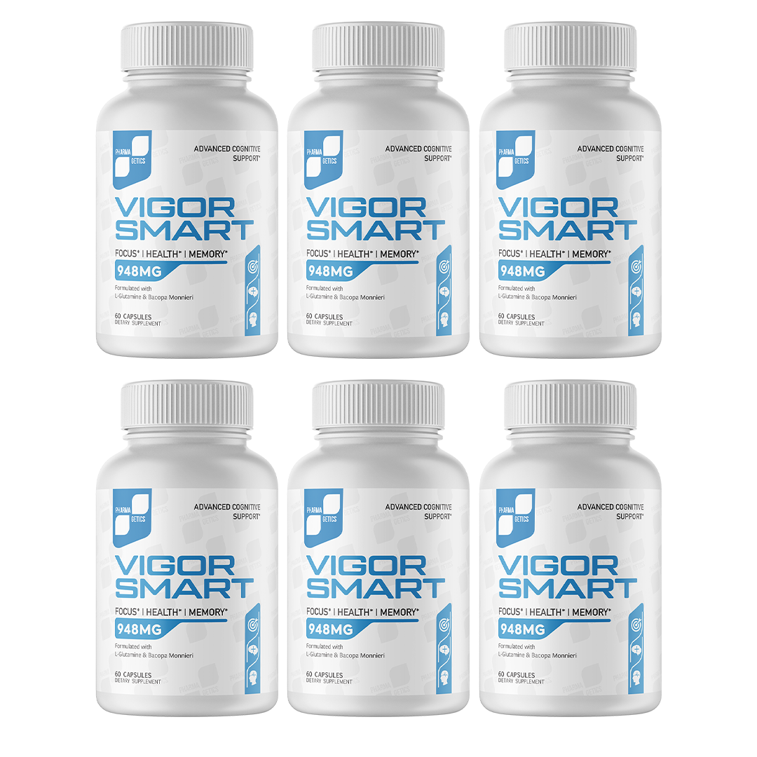 6 Pack VIGOR SMART Mind Cognitive Brain Booster Enhance Mood & Focus 60ct x6