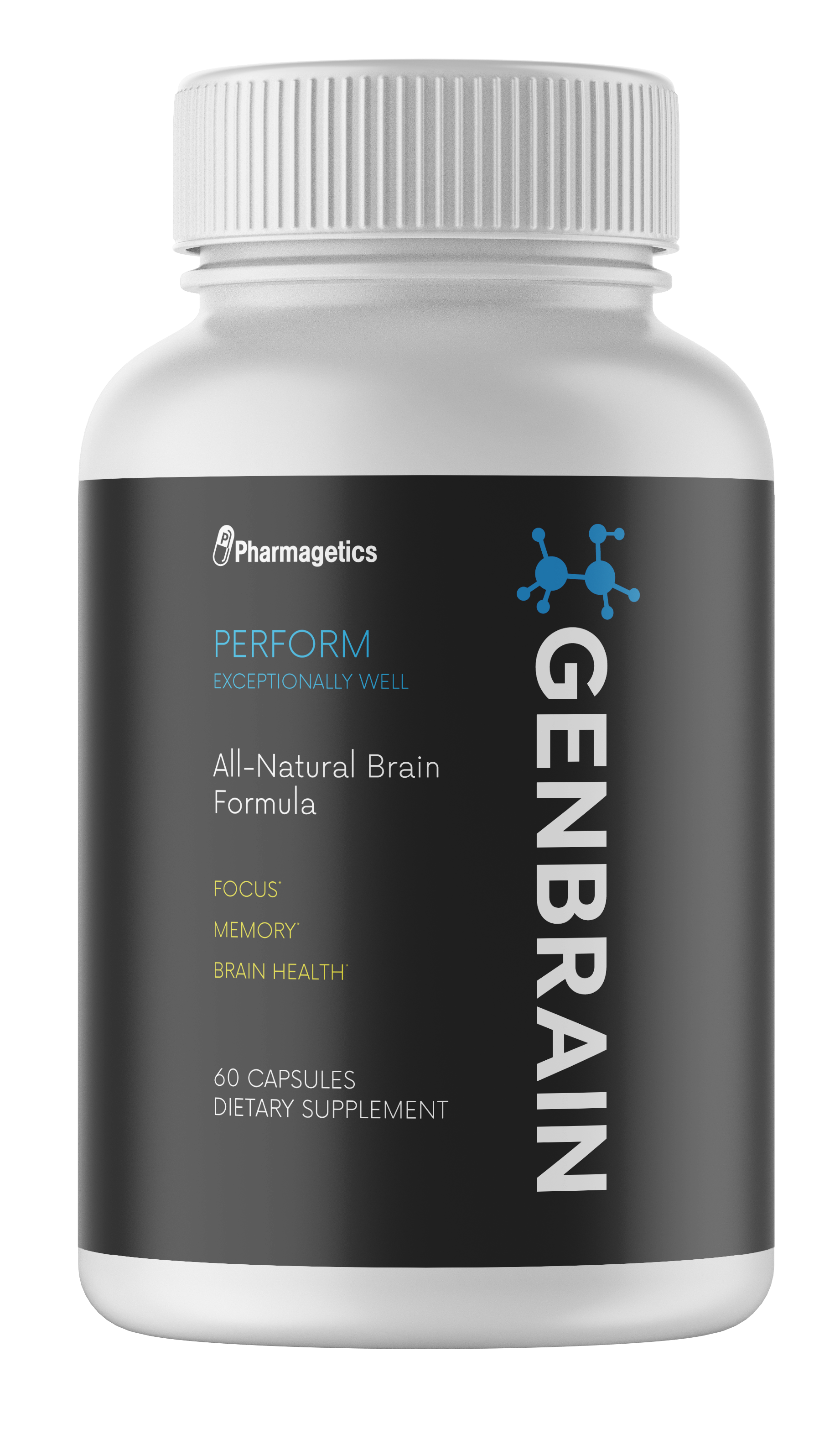 2 GenBrain All Natural BrainFormula - 2 Bottles 120 Capsules